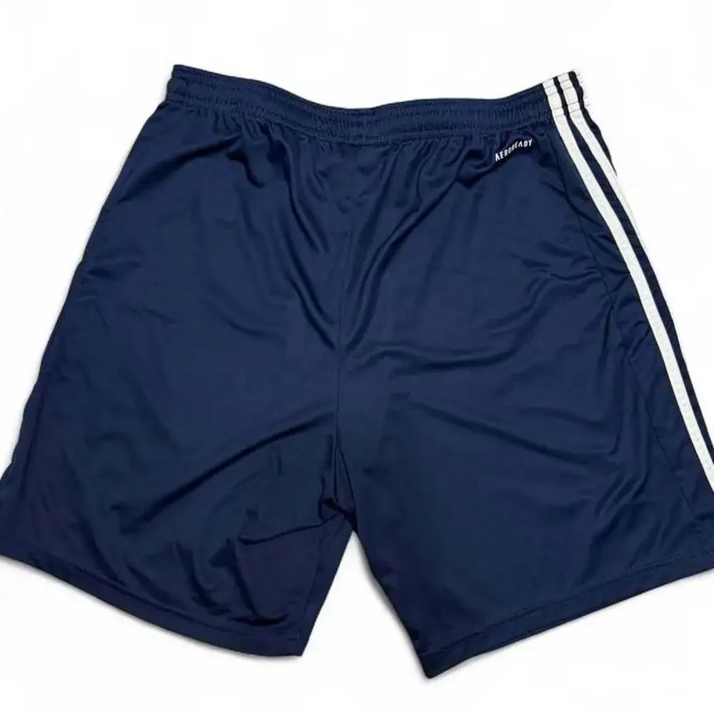 Adidas Aeroready Navy Blue 3-Stripe Athletic Shorts